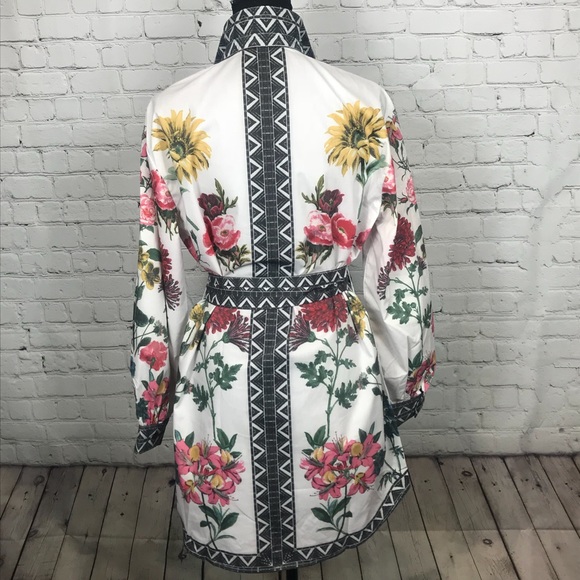 Flower Print Shirt Dress w/ Belt  “Flower Child” - Picture 3 of 8